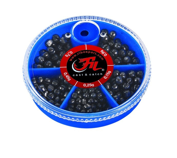 Švino mažas rinkinys Filfishing Split Shots Small Box