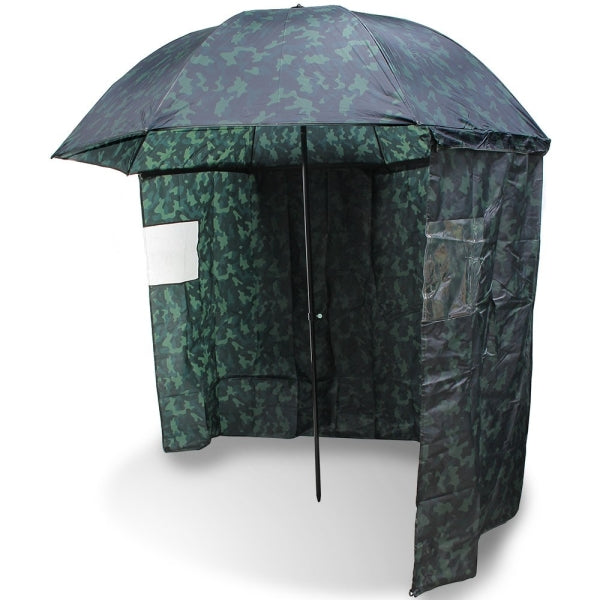 Skėtis NGT Camo Brolly With Sides 45" - 2,20m