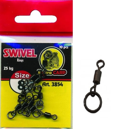Suktukas su žiedu Extra Carp Ring Swivel size 8