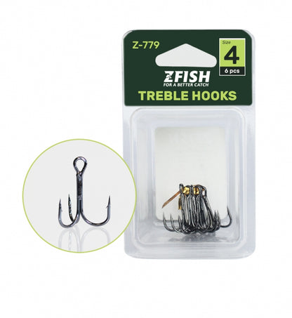 Trišakiai kabliukai Zfish Triple hooks Z-779