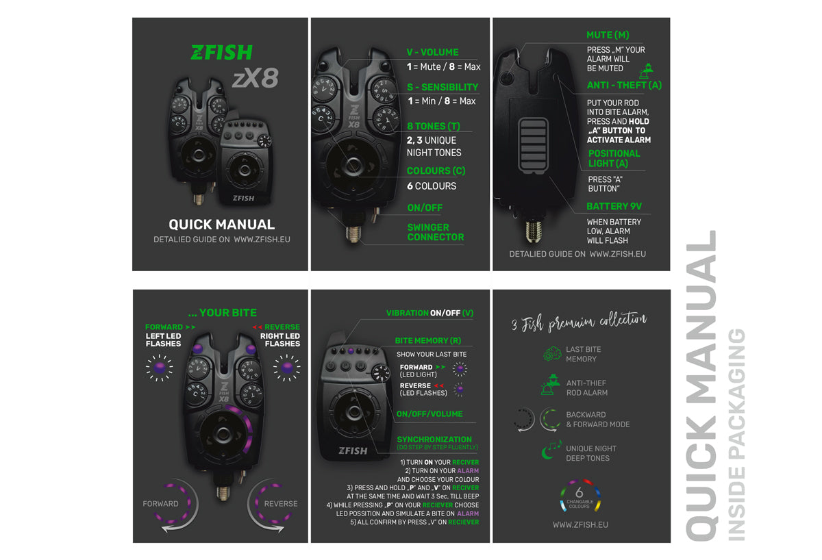 Zfish kibimo signalizatorių rinkinys Zx8 PRO 4+1