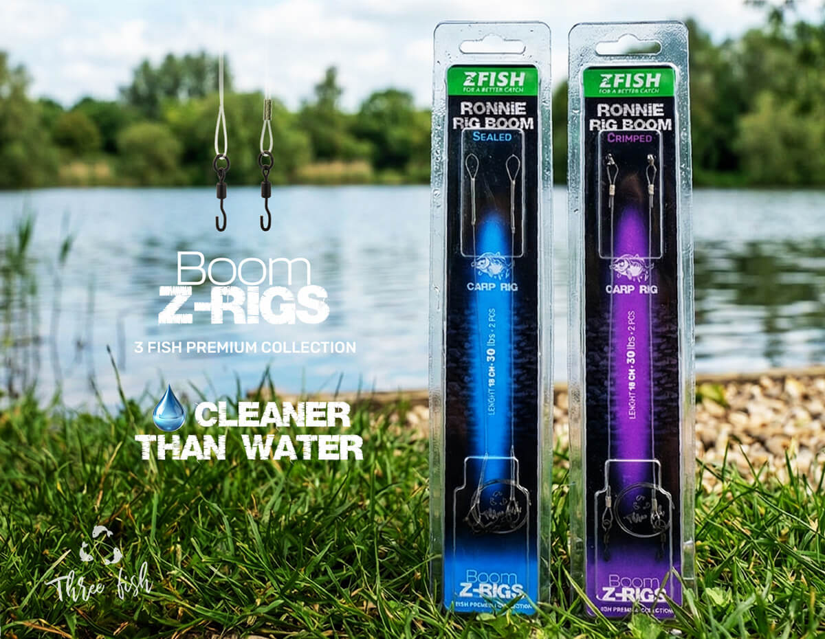 ZFISH Crimped Ronnie Rig BOOM 18cm 30lbs pavadėlis