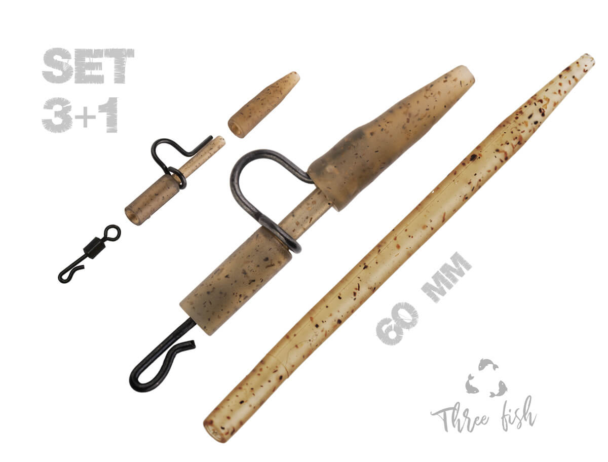 Zfish Heavy Duty švino klipsų komplektas 60 mm su Tail Rubber