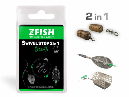 ZFISH suktukas su stopperiu ir karoliuku 2in1