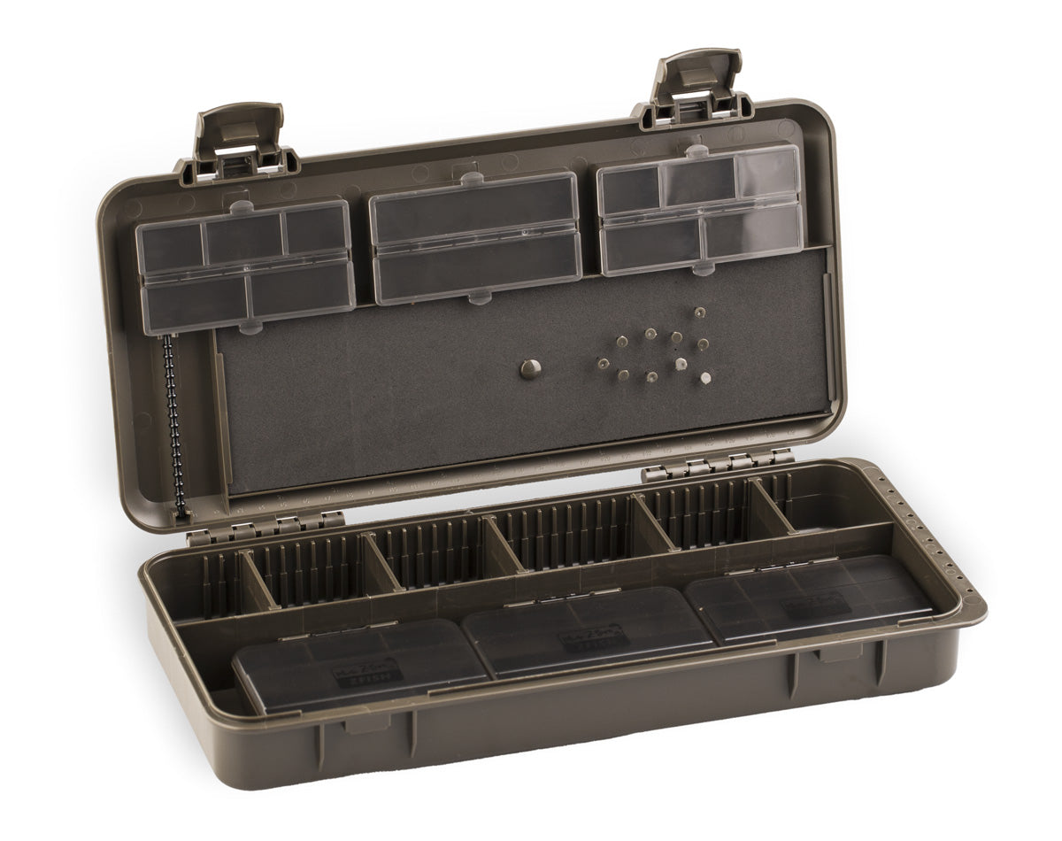 ZFISH Z-Box PRO 38 įrangos dėžė su atidarytais skyriais
