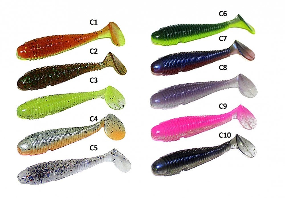 Guminukai ZFISH Wormy Shad 9.5cm pakuotė su keturiais masalais
